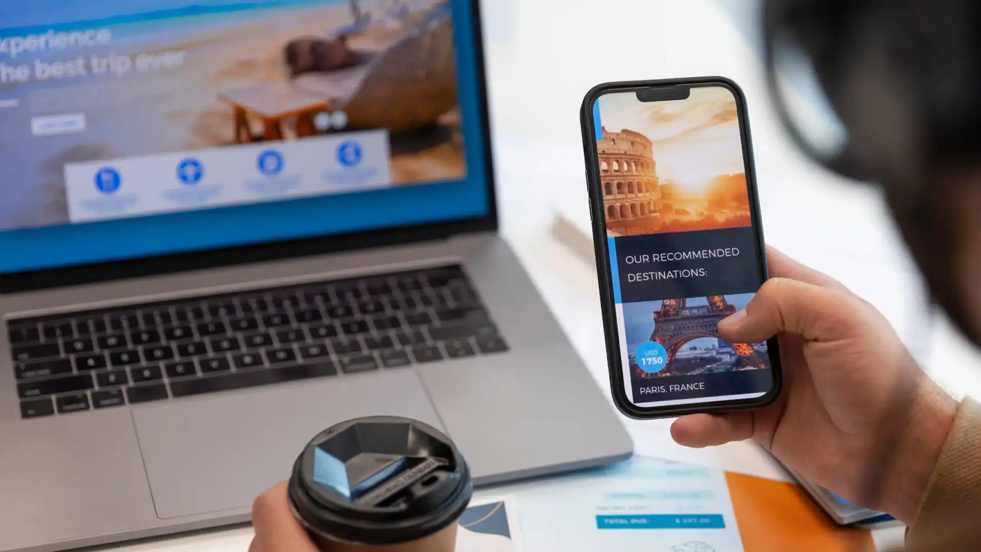 Mobile first web design showing a responsive website on smartphone and laptop screens