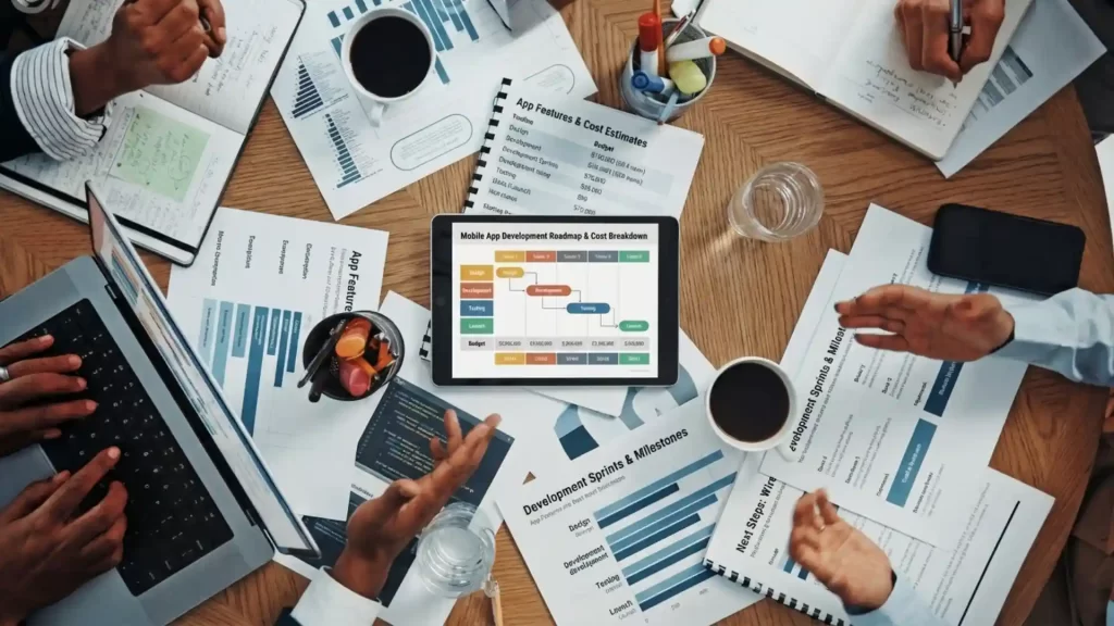 Mobile app development discussion focused on app development cost, roadmap and next steps