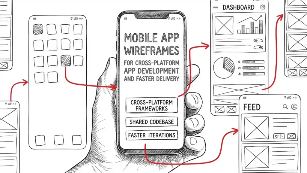 Mobile app development wireframes for cross-platform app development and faster delivery
