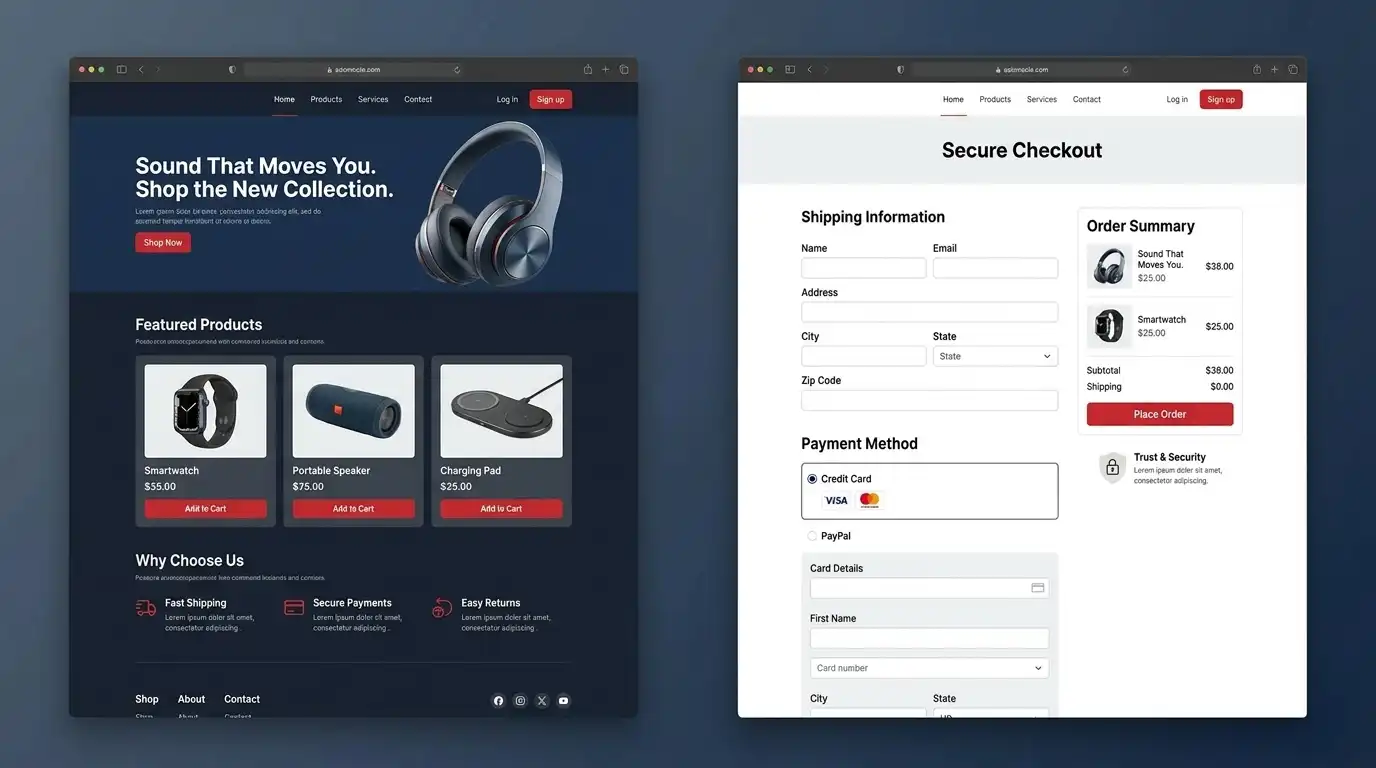 Online stores built to sell products, manage orders, accept payments, and grow revenue.