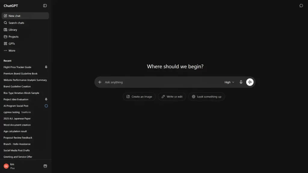 ChatGPT UI for small business showing one of the best AI tools for small businesses UK