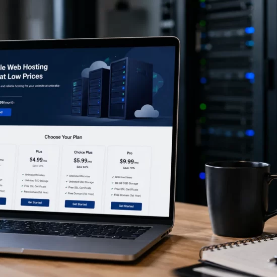 UK business owner comparing cheap hosting for UK businesses options