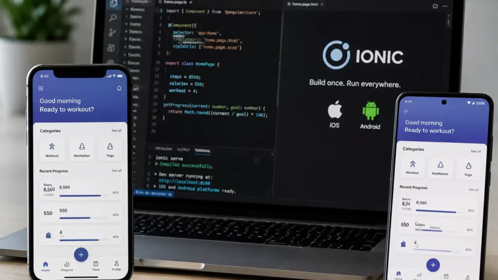 Hybrid app development with Ionic framework — cross-platform mobile app on iOS and Android