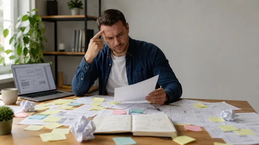 Website brief checklist — completed website project planning document with checklist items ticked